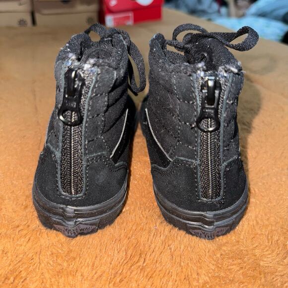 Vans Filmore Hi Zip Black Suede/Canvas Kids Sneakers - Size 2Y - Picture 3 of 8